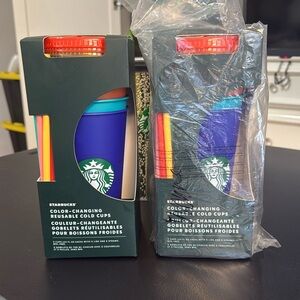 NWT! STARBUCKS COLOR CHANGING SUMMER PRIDE 2020 COLD CUPS REUSABLE two 5 PACKs 🌈